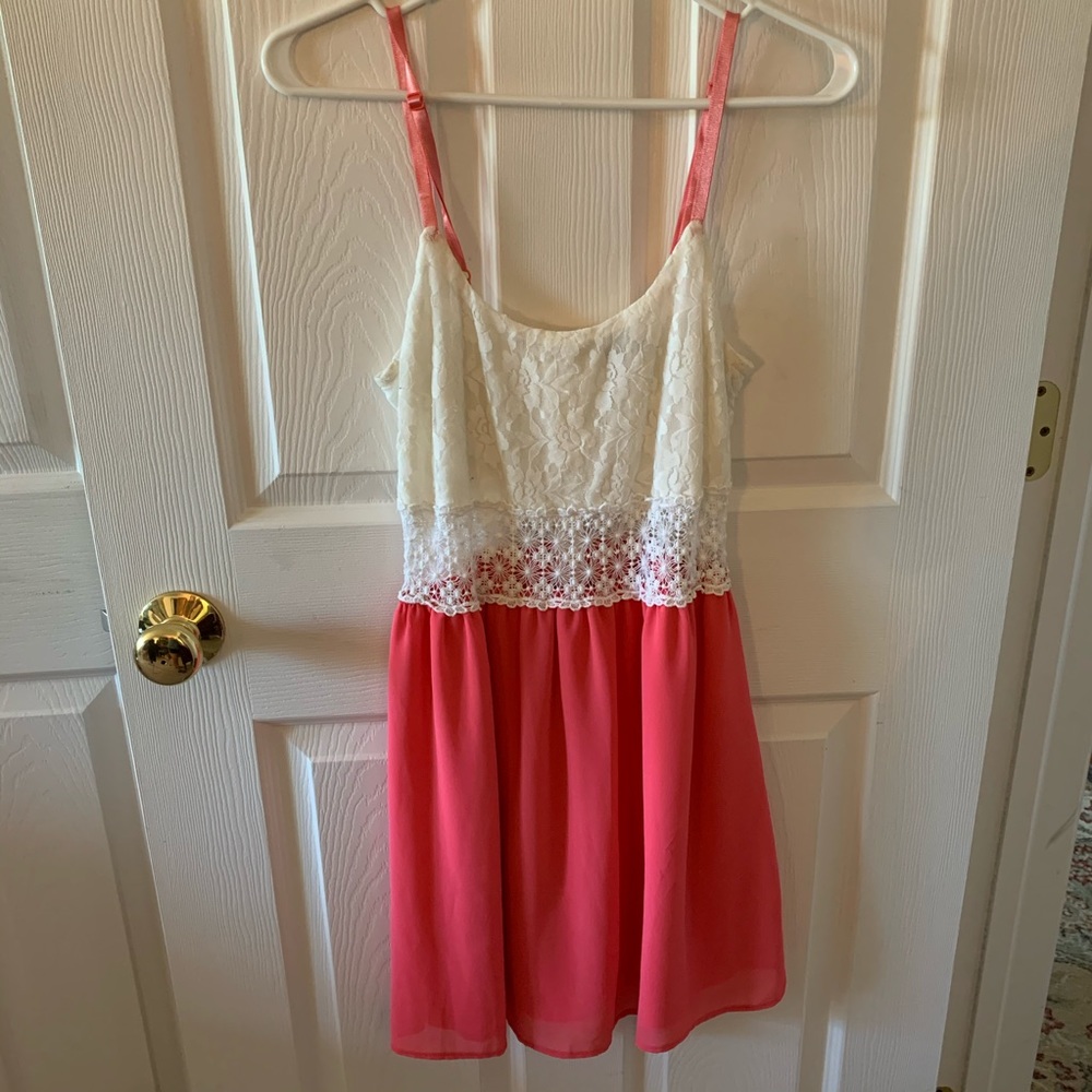 Pink & White Lace Summer Dress